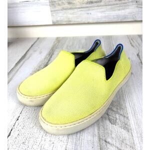 Rothy’s Womens 7.5 Electric Lemon Knit Slip-On Sneaker Casual Summer Travel Shoe